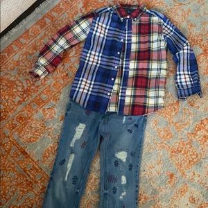 Boys size 12 Tommy Hilfiger  jeans and med shirt.